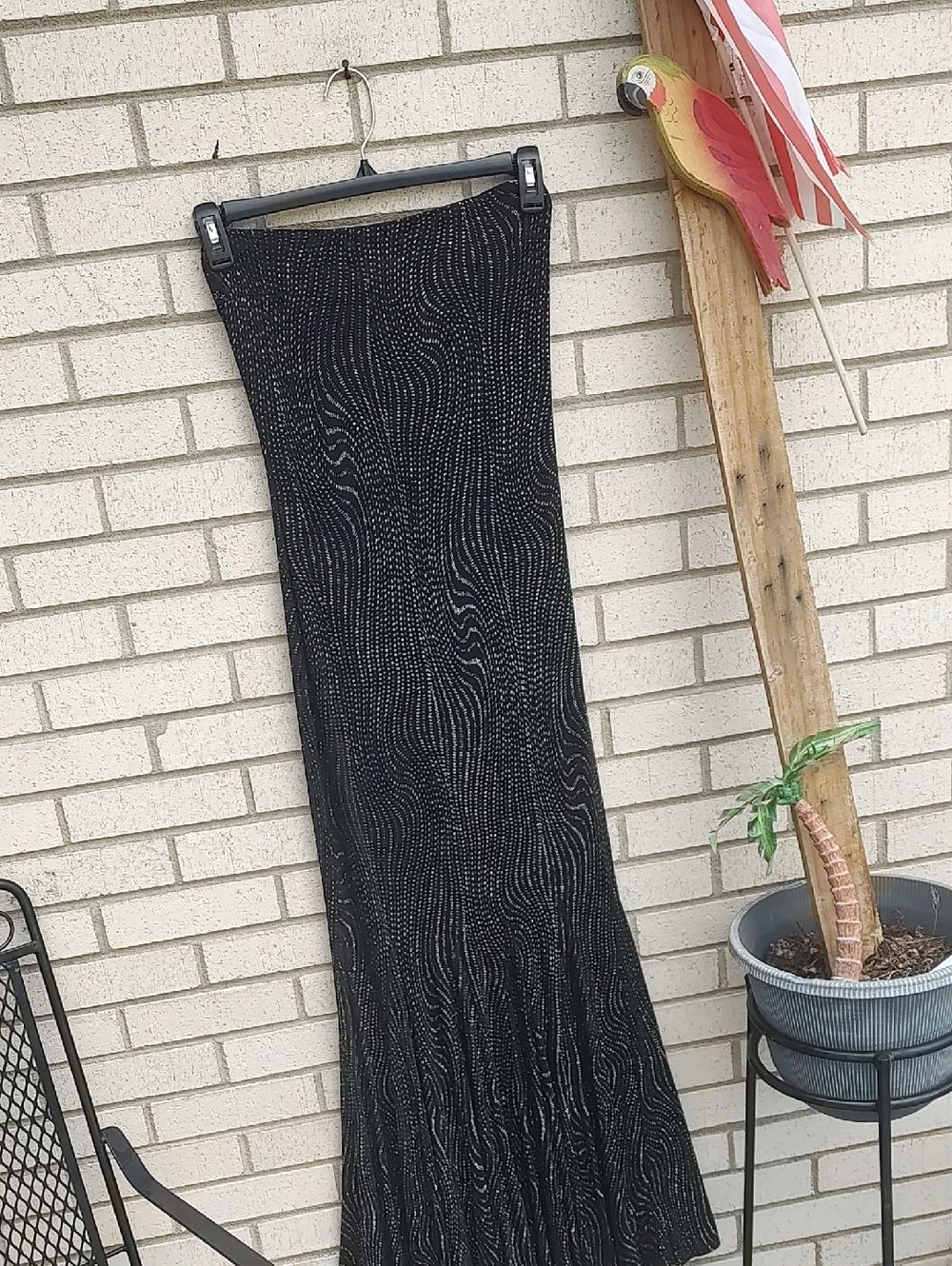 Black/With Silver Beaded- Elegant Evening Gown - Picture 6 of 10